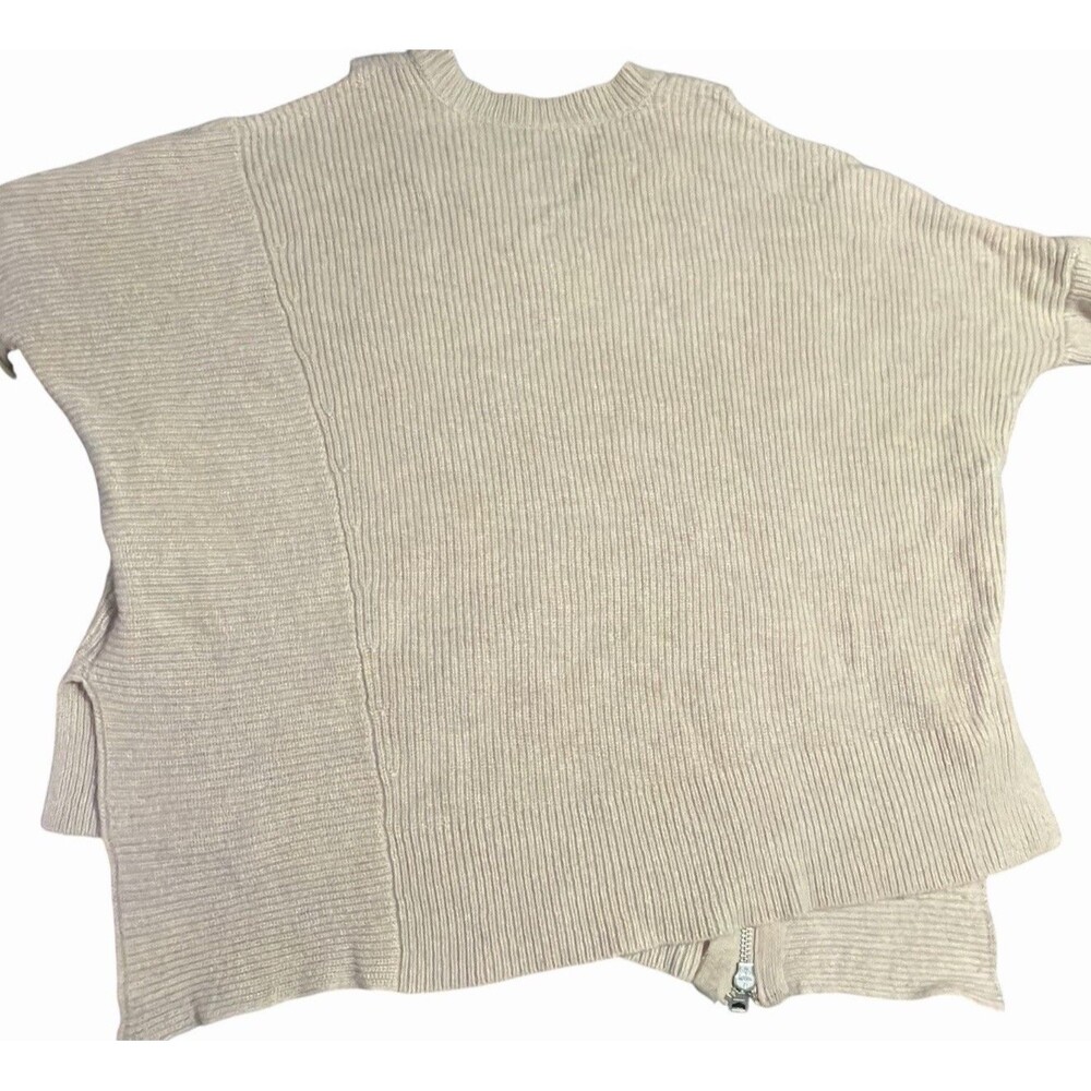 ALLSAINTS Women’s Wool Alpaca Knit Sweater Cold Shoulder‎ Beige M Asymmetrical - Picture 4 of 9